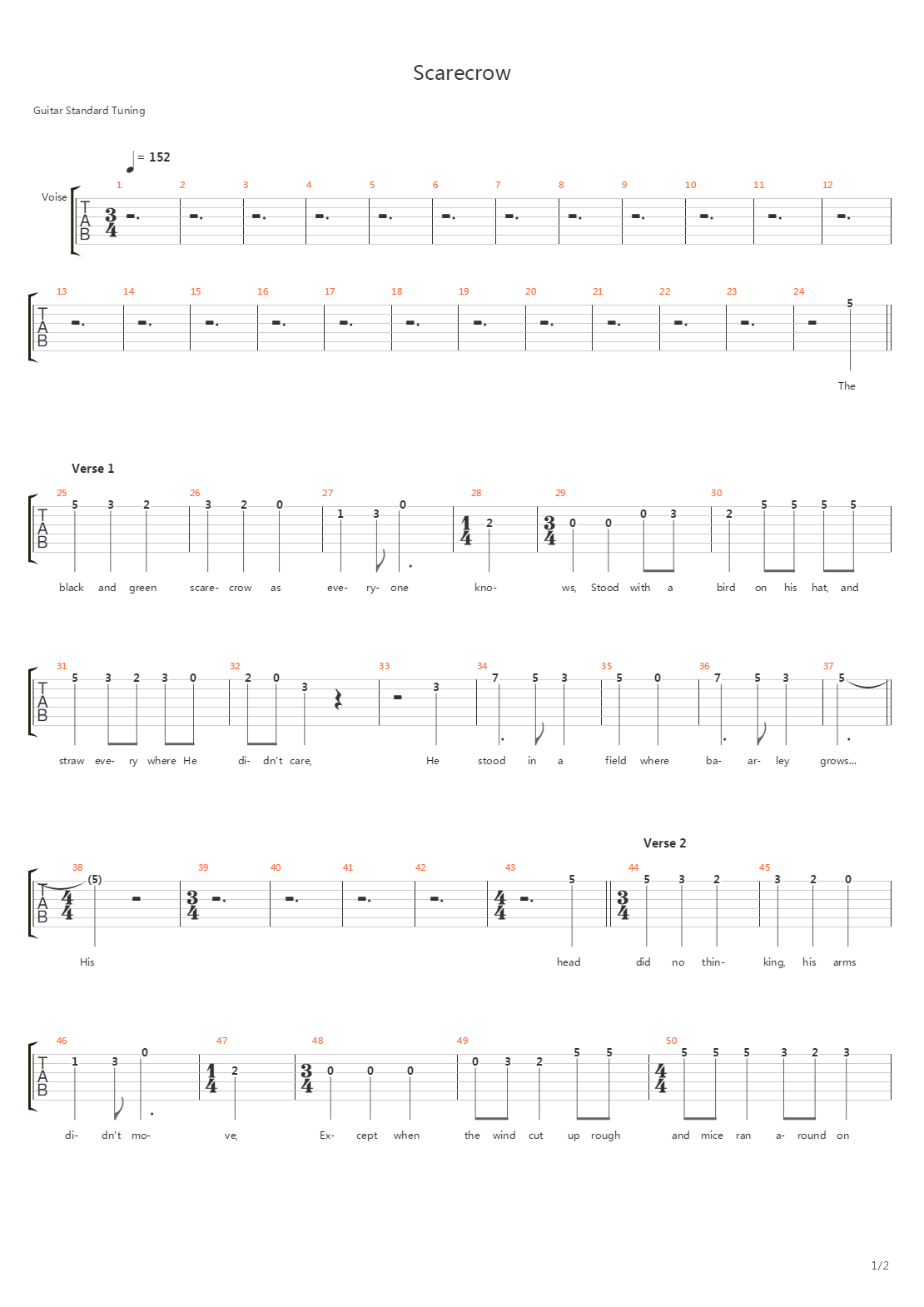 Scarecrow吉他谱
