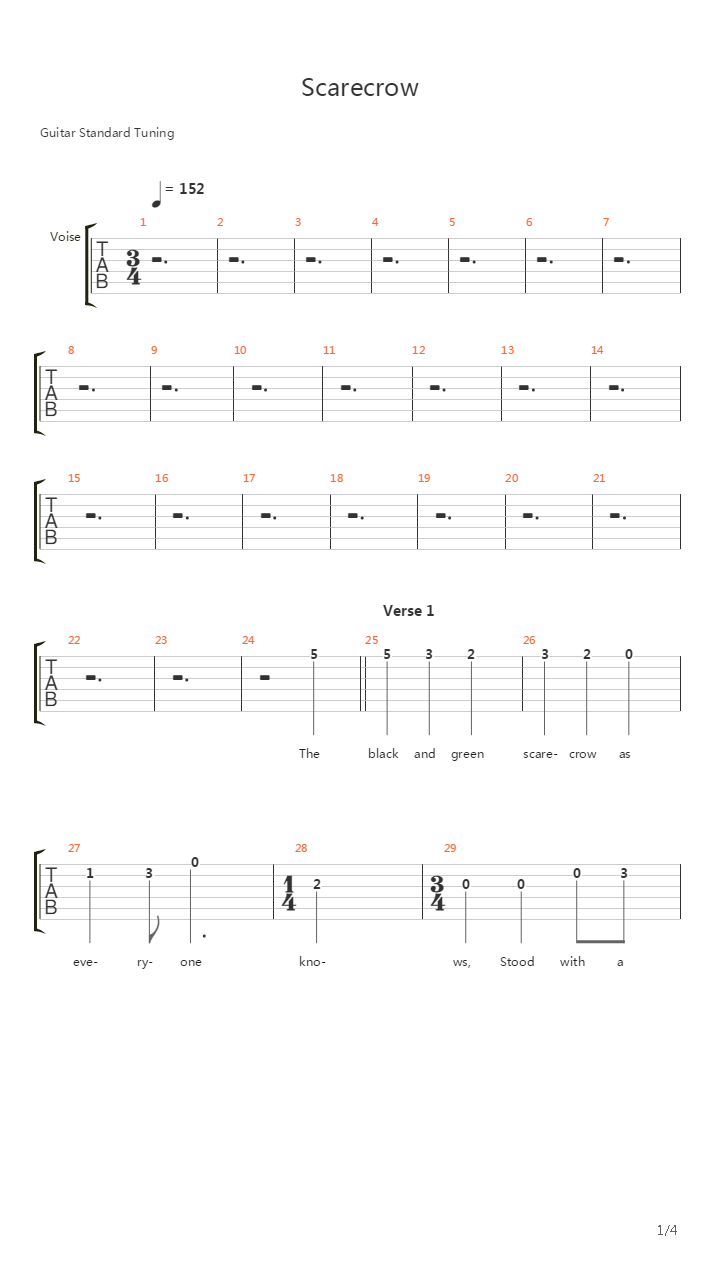 Scarecrow吉他谱