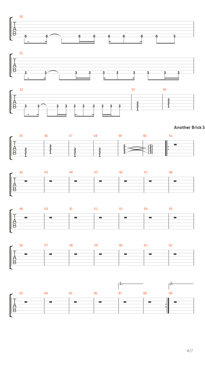 The Happiest Days Of Our Lives (Another Brick In The Wall Part 2)吉他谱