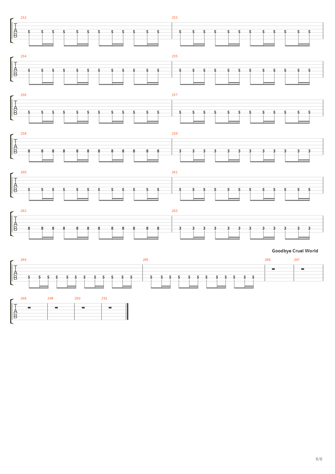 The Wall吉他谱