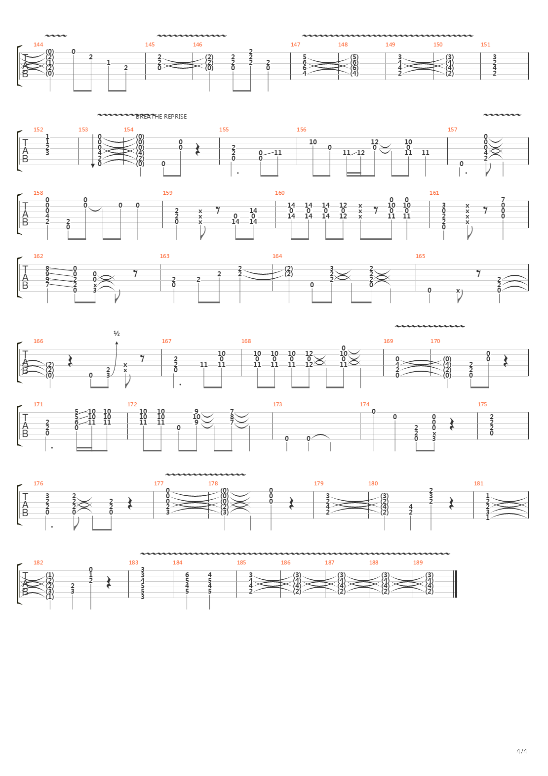 Time (Breathe reprise)吉他谱