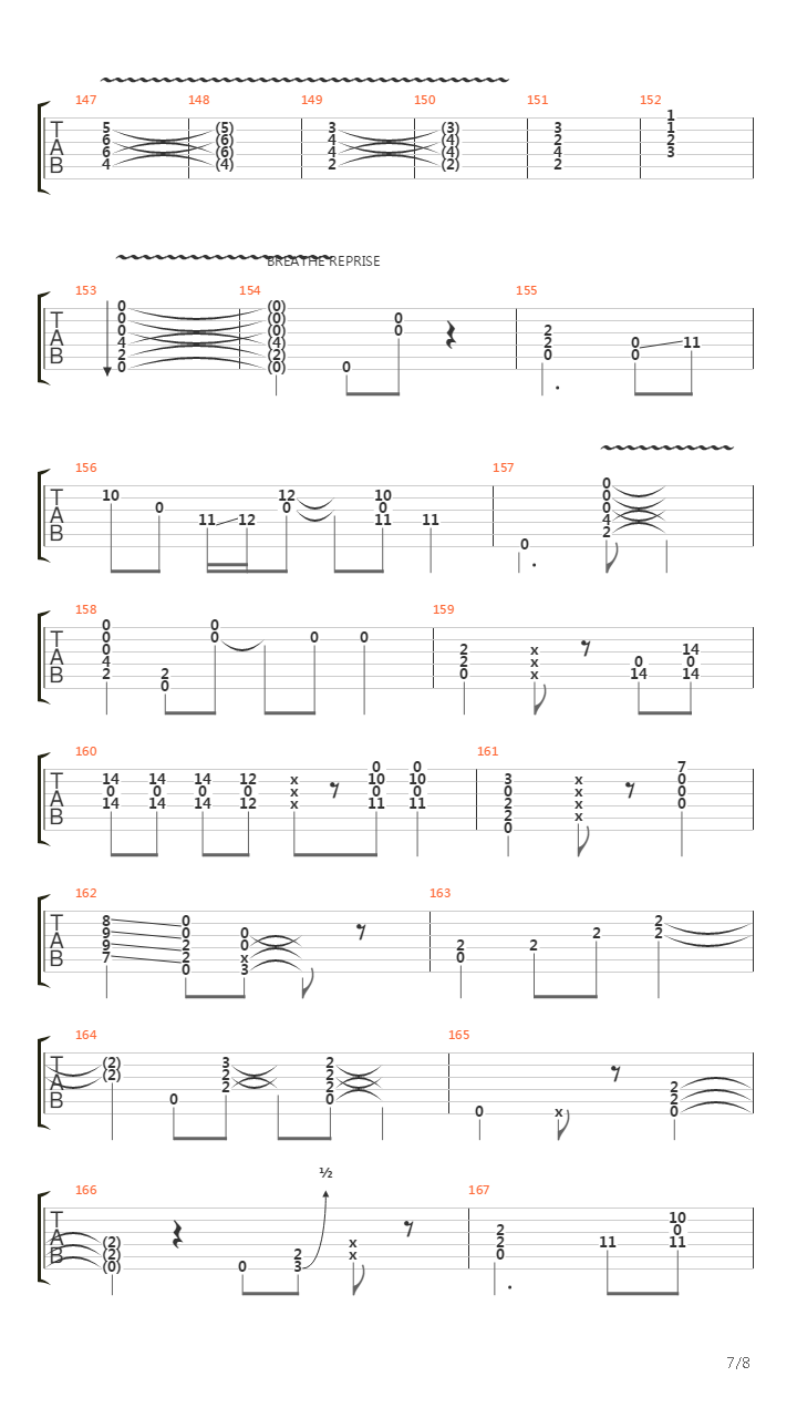 Time (Breathe reprise)吉他谱