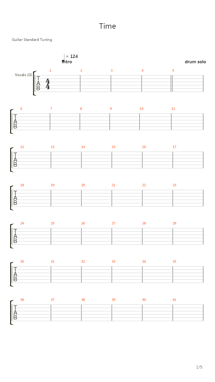 Time吉他谱