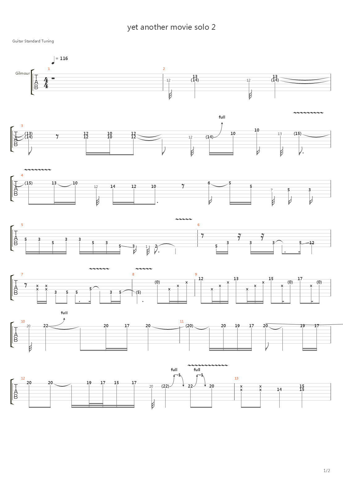 Yet Another Movie	 (Solo 2)吉他谱