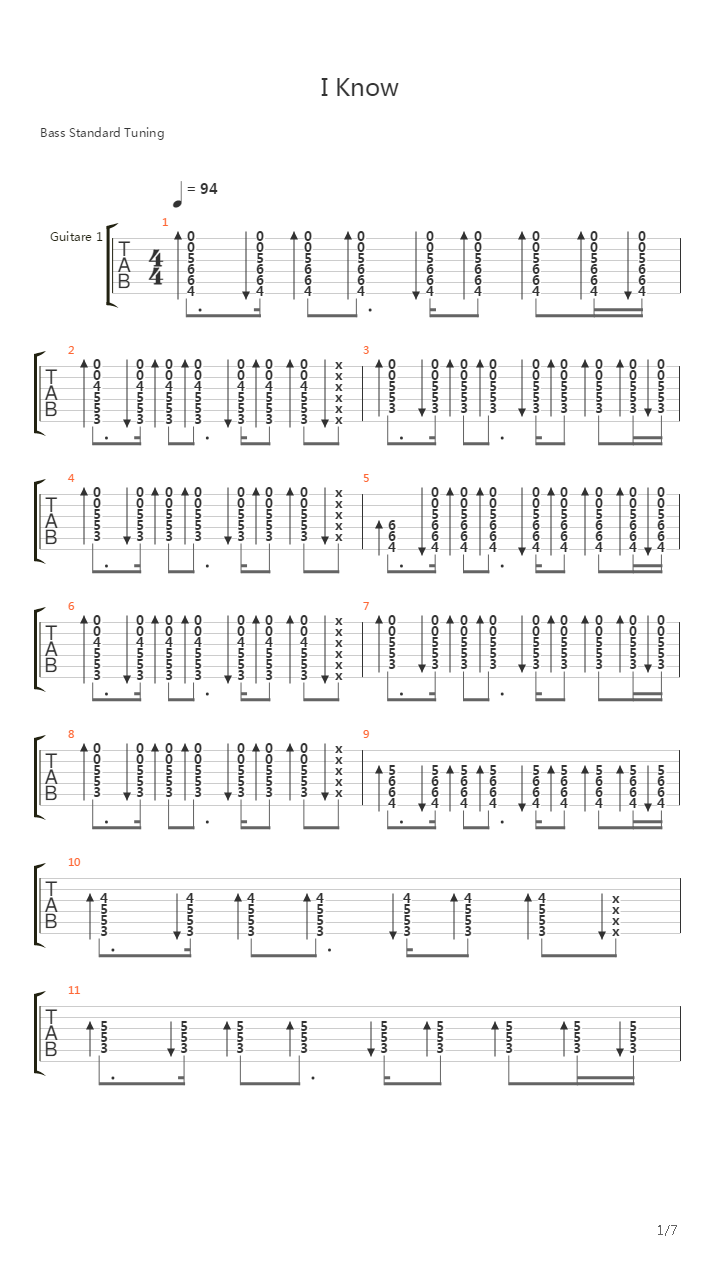 I Know吉他谱