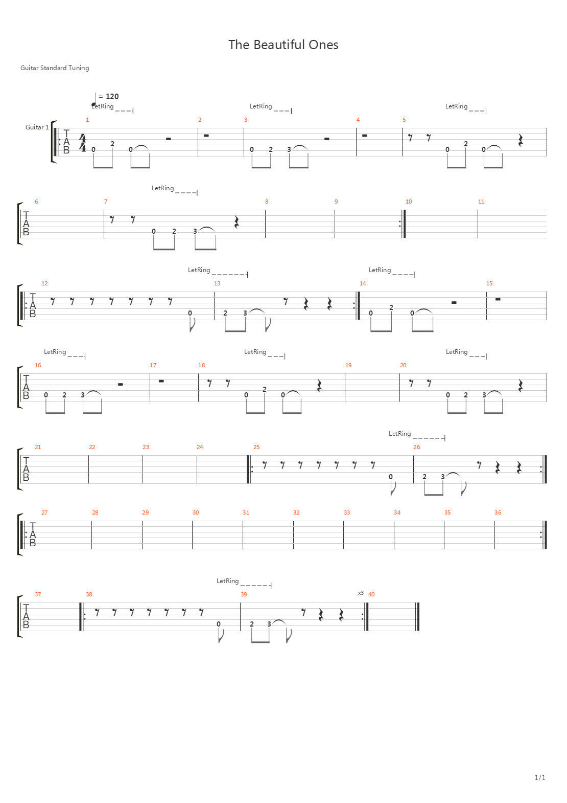 The Beautiful Ones吉他谱