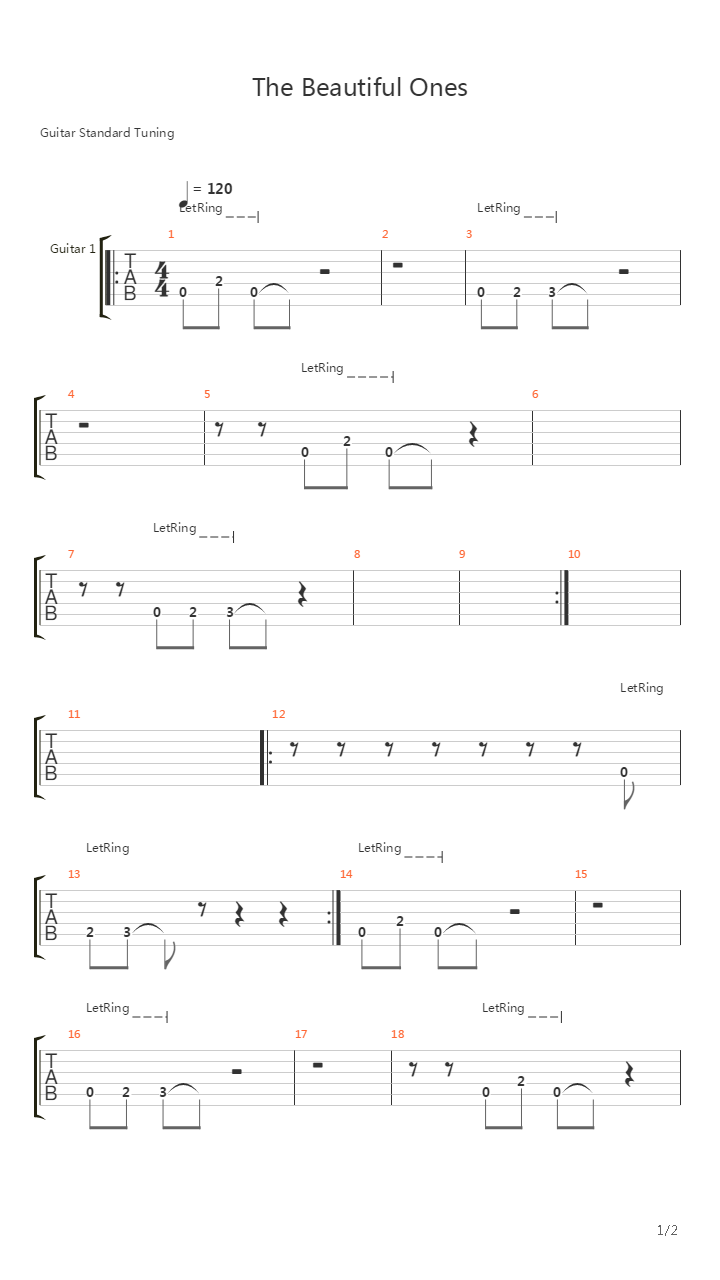The Beautiful Ones吉他谱