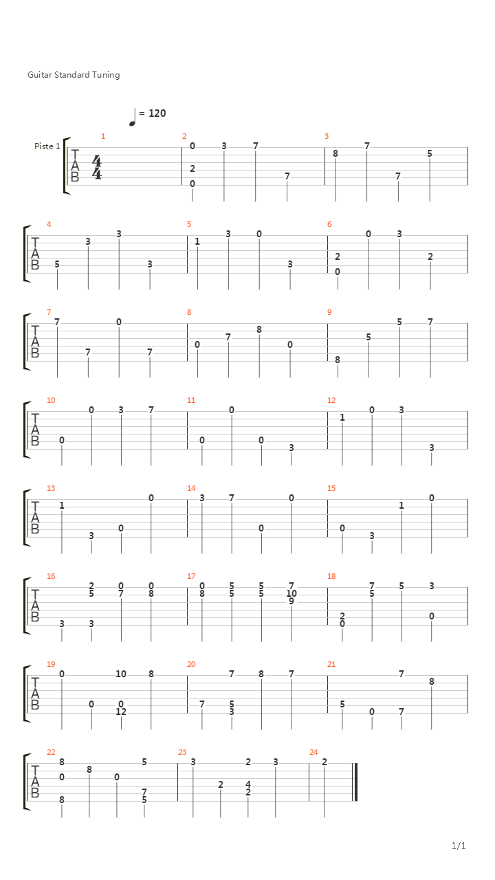 War吉他谱