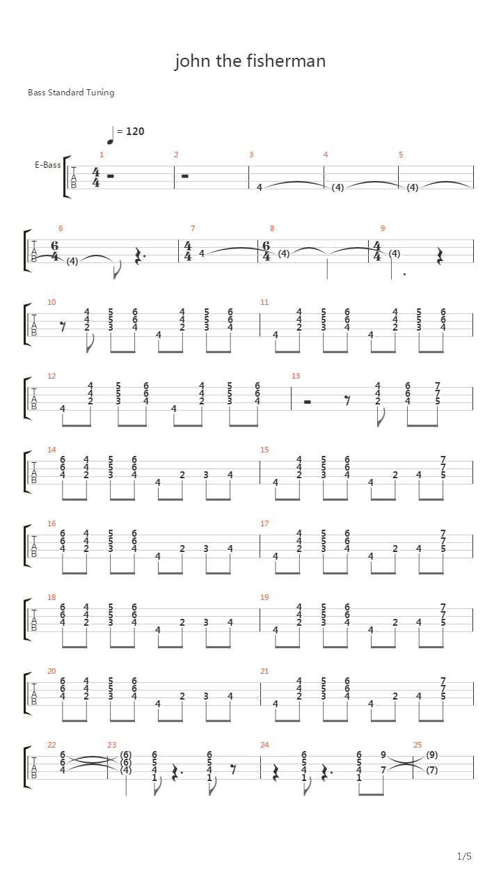 John the Fisherman吉他谱
