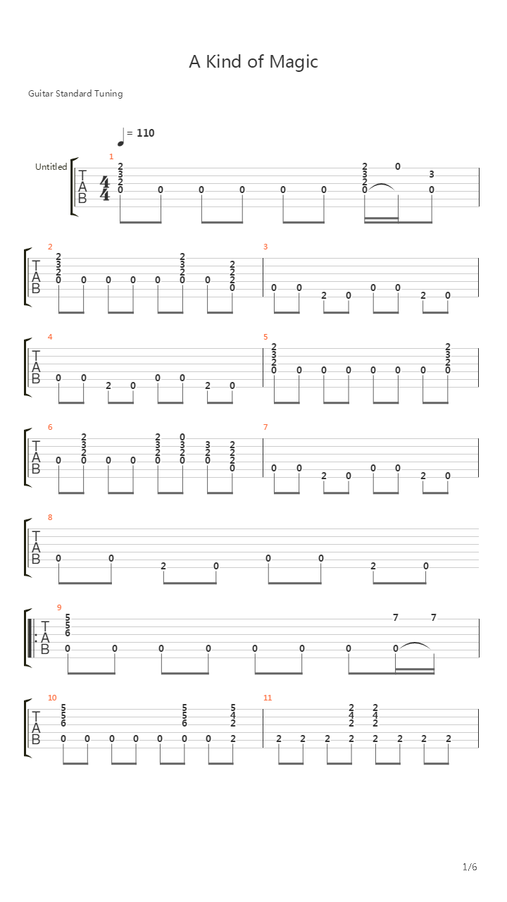 A Kind of Magic (arr. by JAW)吉他谱