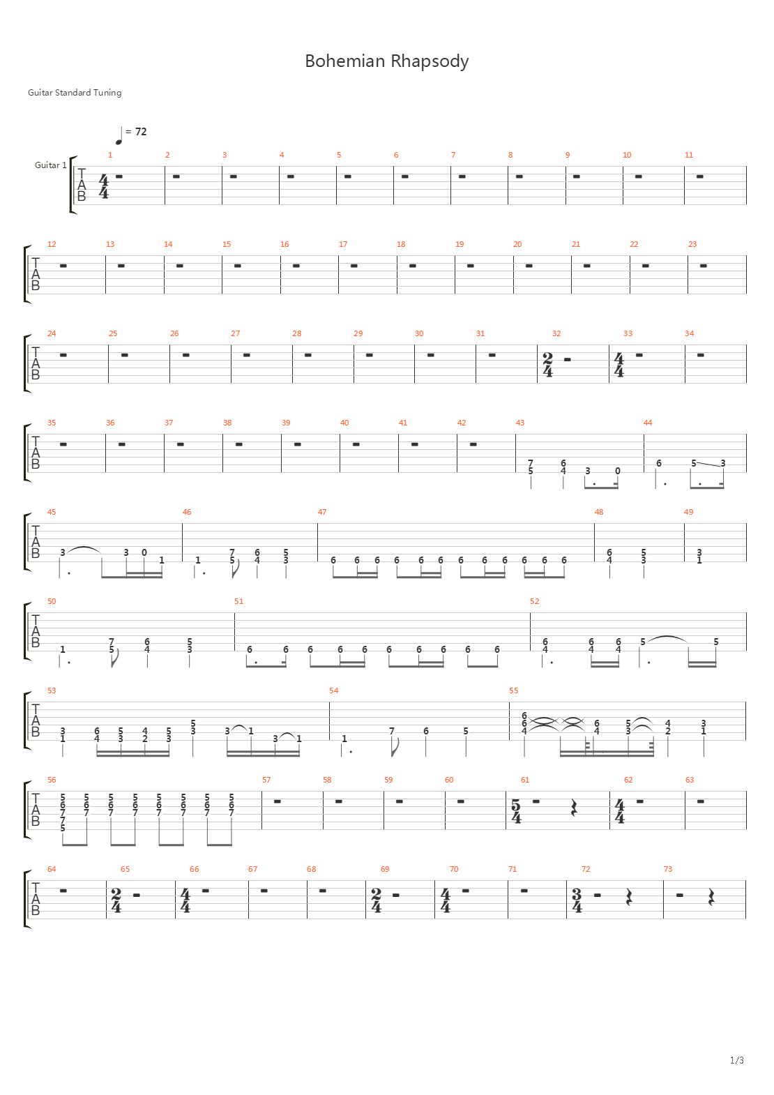 Bohemian Rhapsody吉他谱