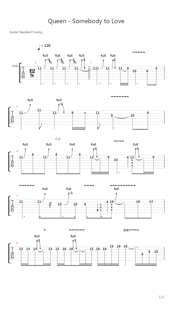 Somebody To Love (Solo Played by David Escobar)吉他谱