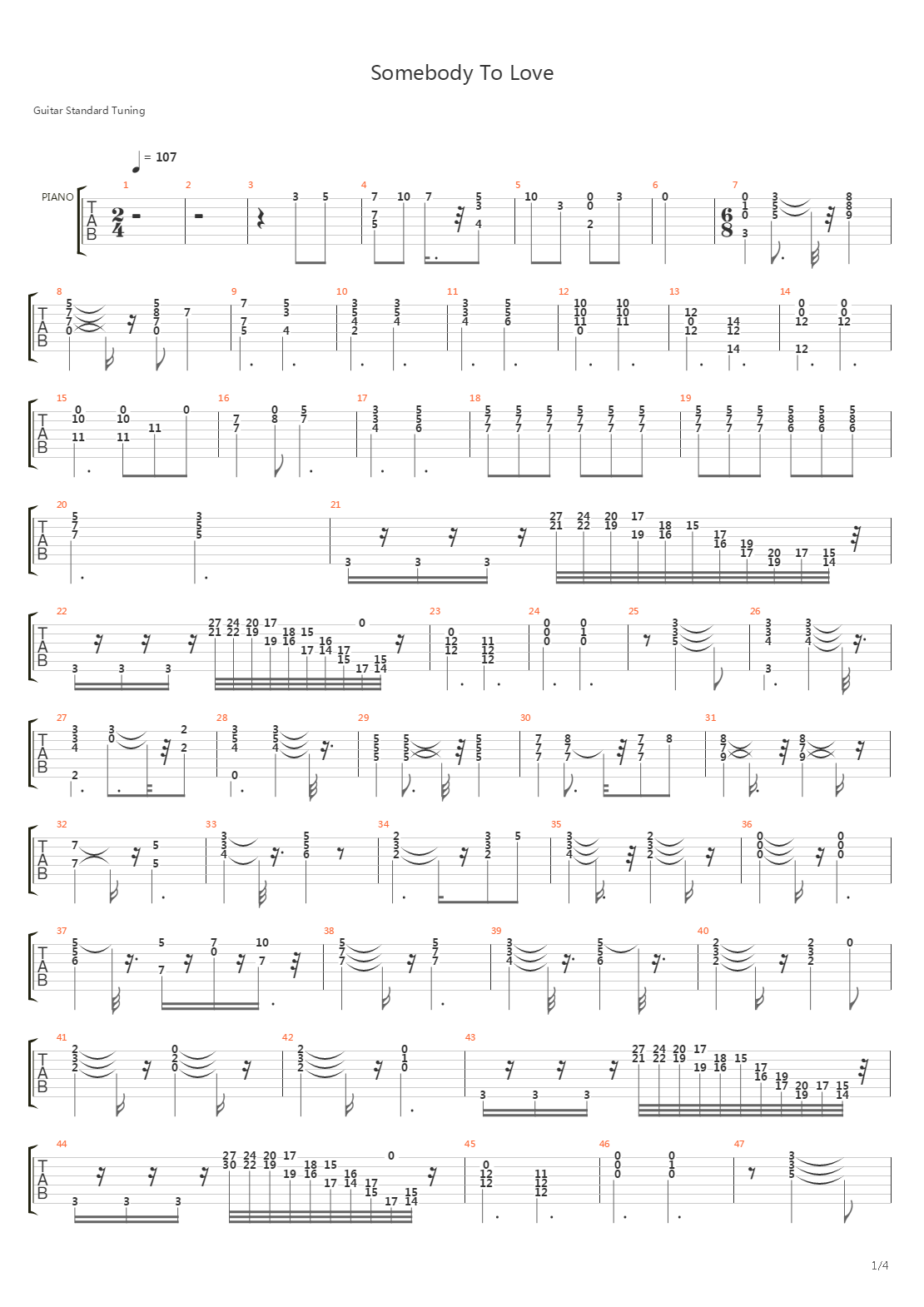 Somebody To Love吉他谱