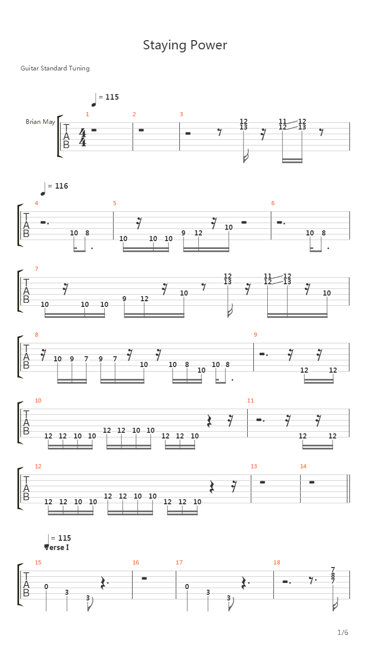Staying Power吉他谱
