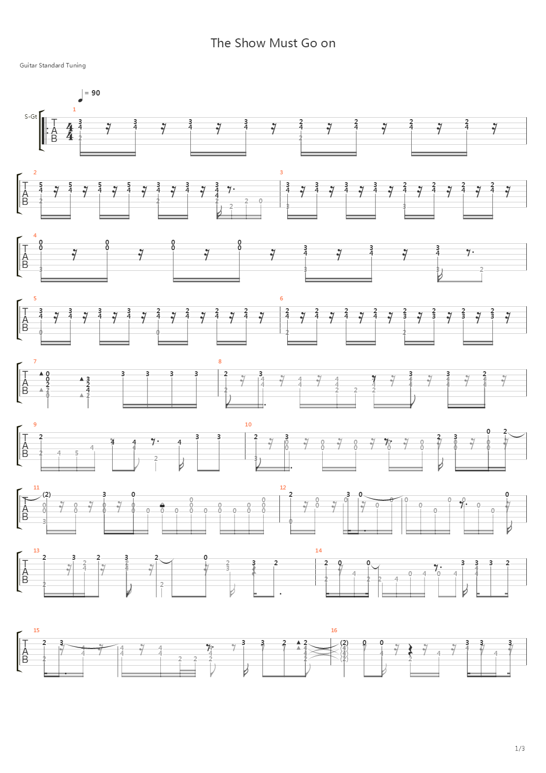The Show Must Go On吉他谱