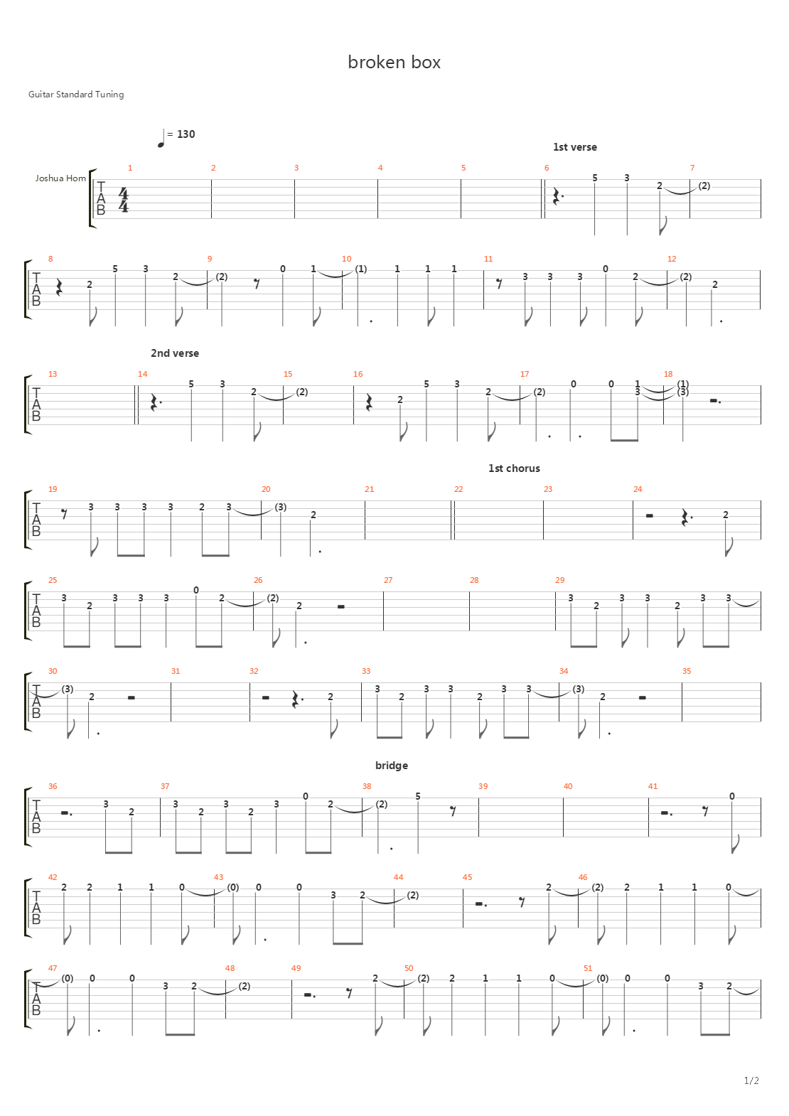 Broken Box吉他谱