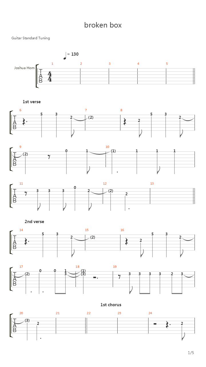 Broken Box吉他谱