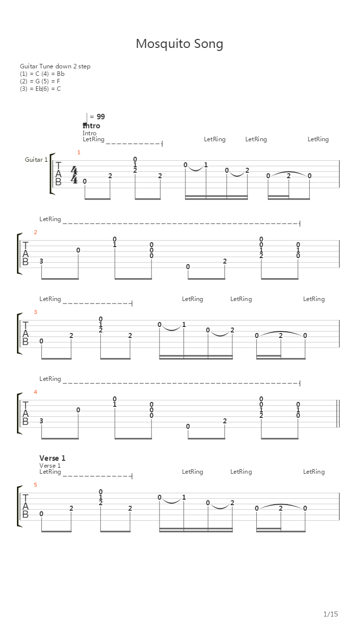 Mosquito Song吉他谱