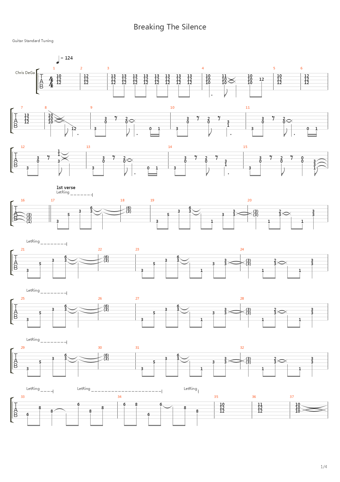 Breaking The Silence吉他谱
