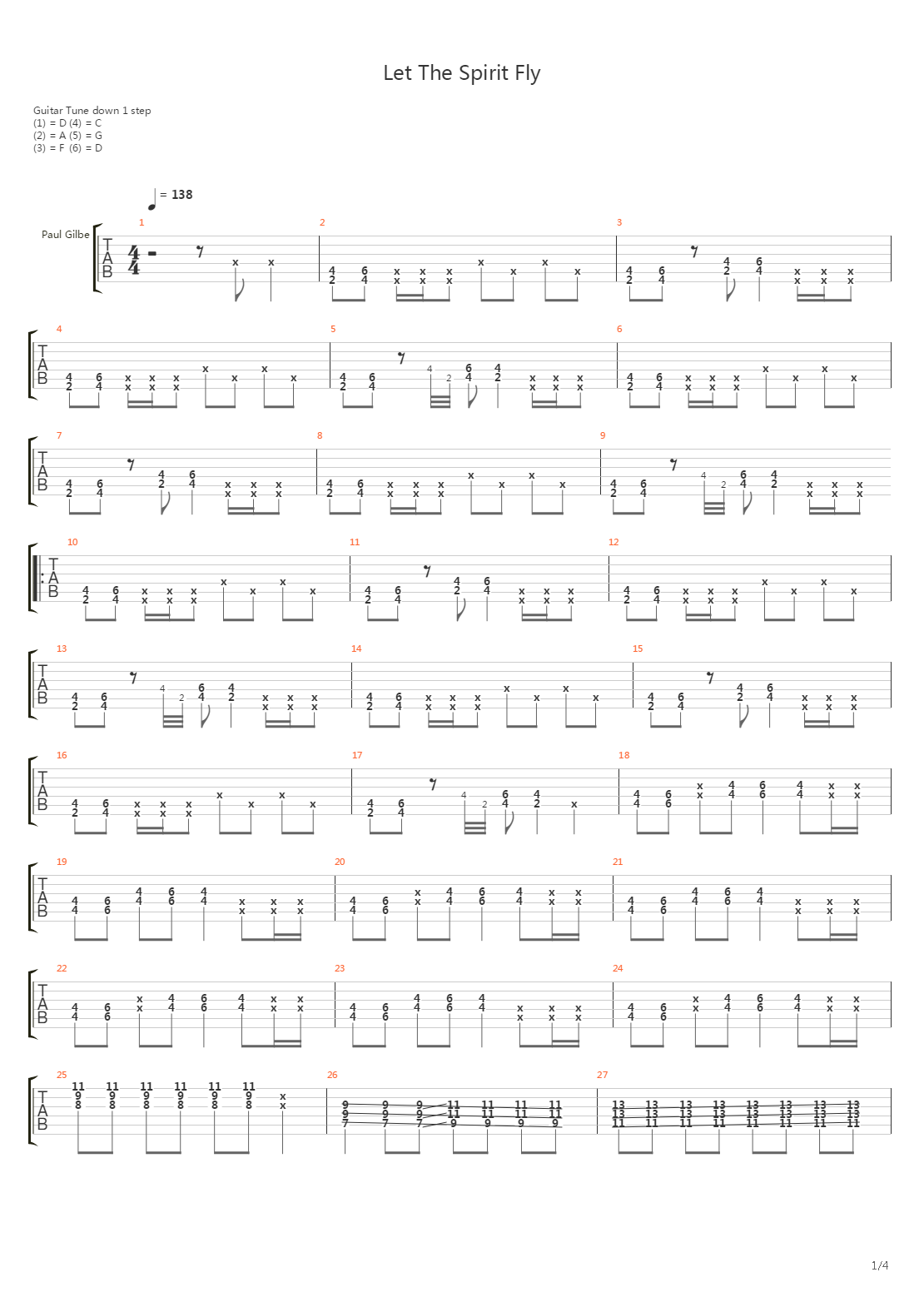 Let The Spirit Fly吉他谱