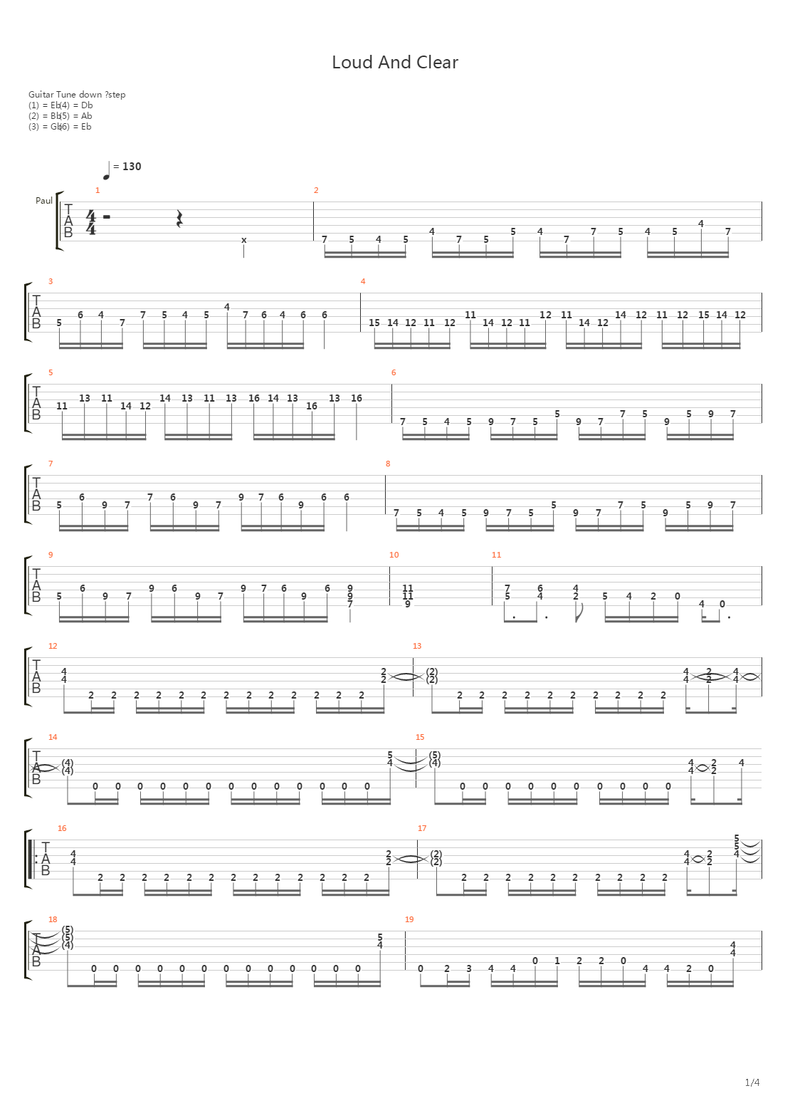 Loud And Clear吉他谱