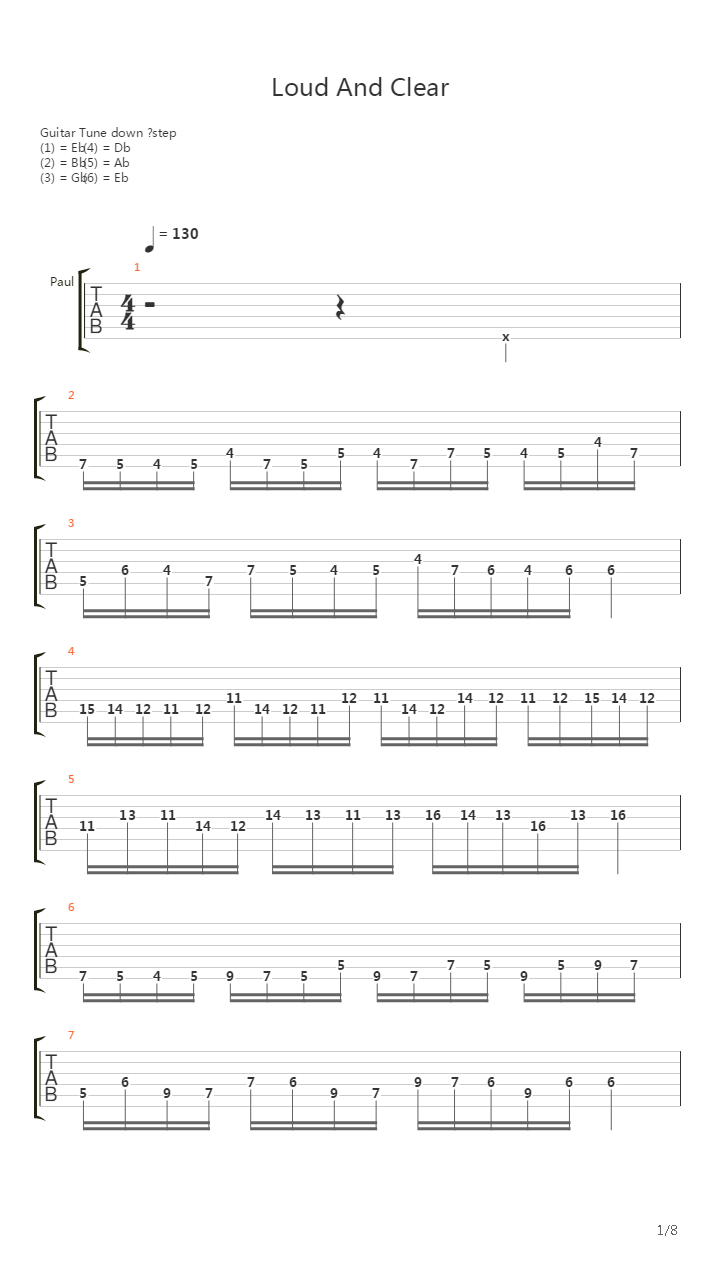 Loud And Clear吉他谱