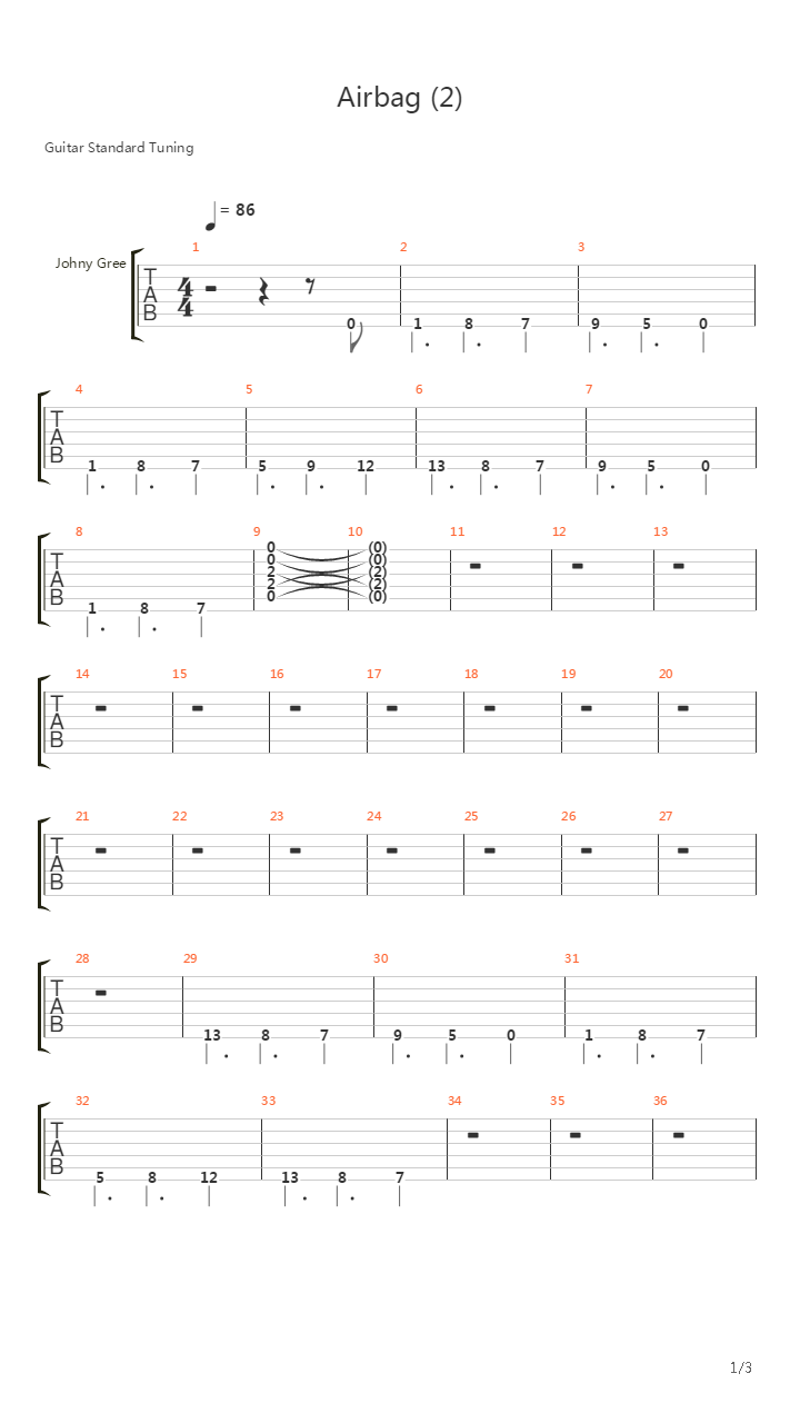 Airbag吉他谱
