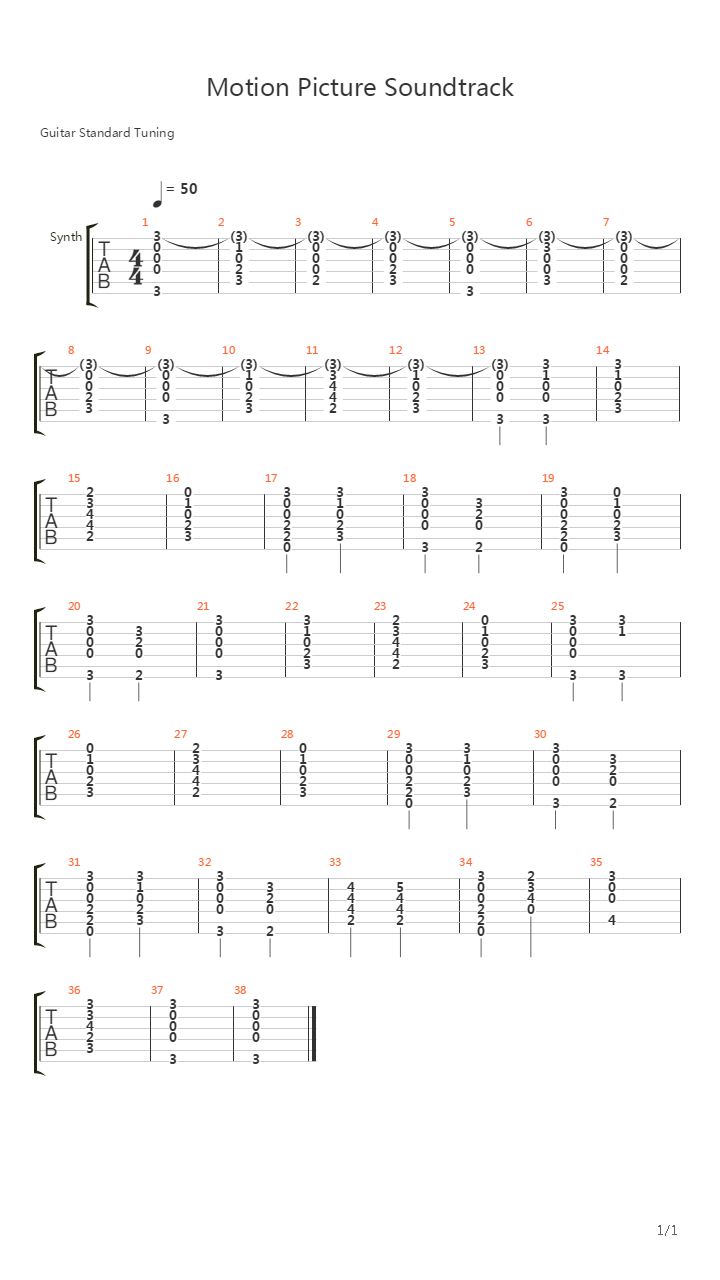 Motion Picture Soundtrack吉他谱