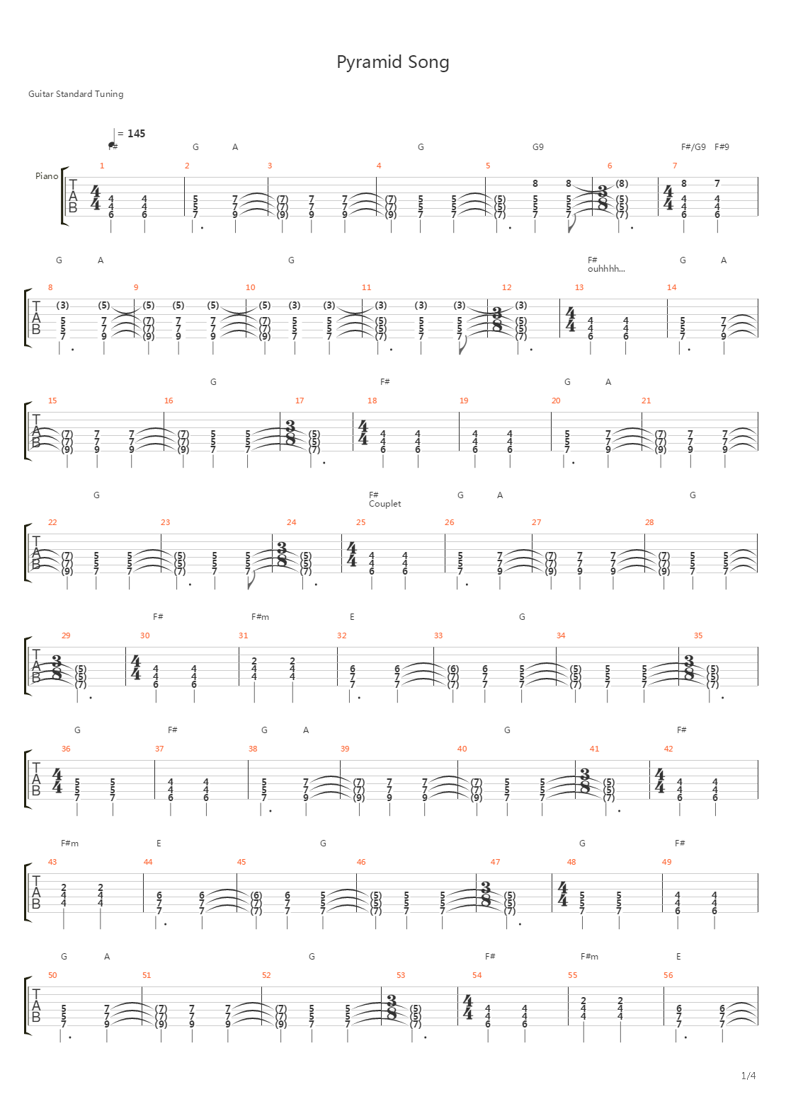 Pyramid Song吉他谱