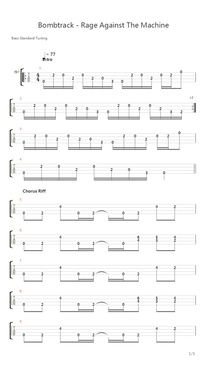 Bombtrack (Bass Tutorial by Mark Marxon)吉他谱