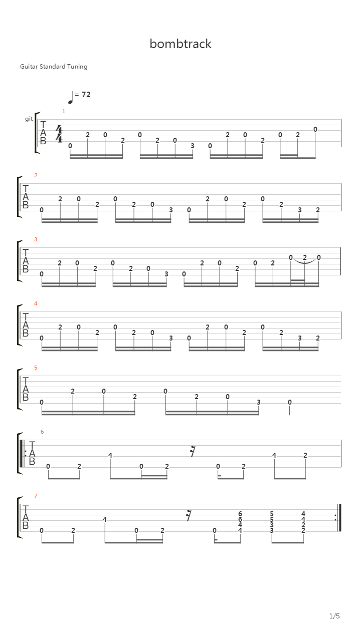 Bombtravk吉他谱