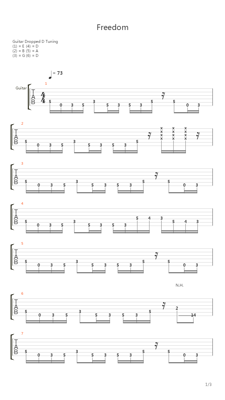 Freedom吉他谱