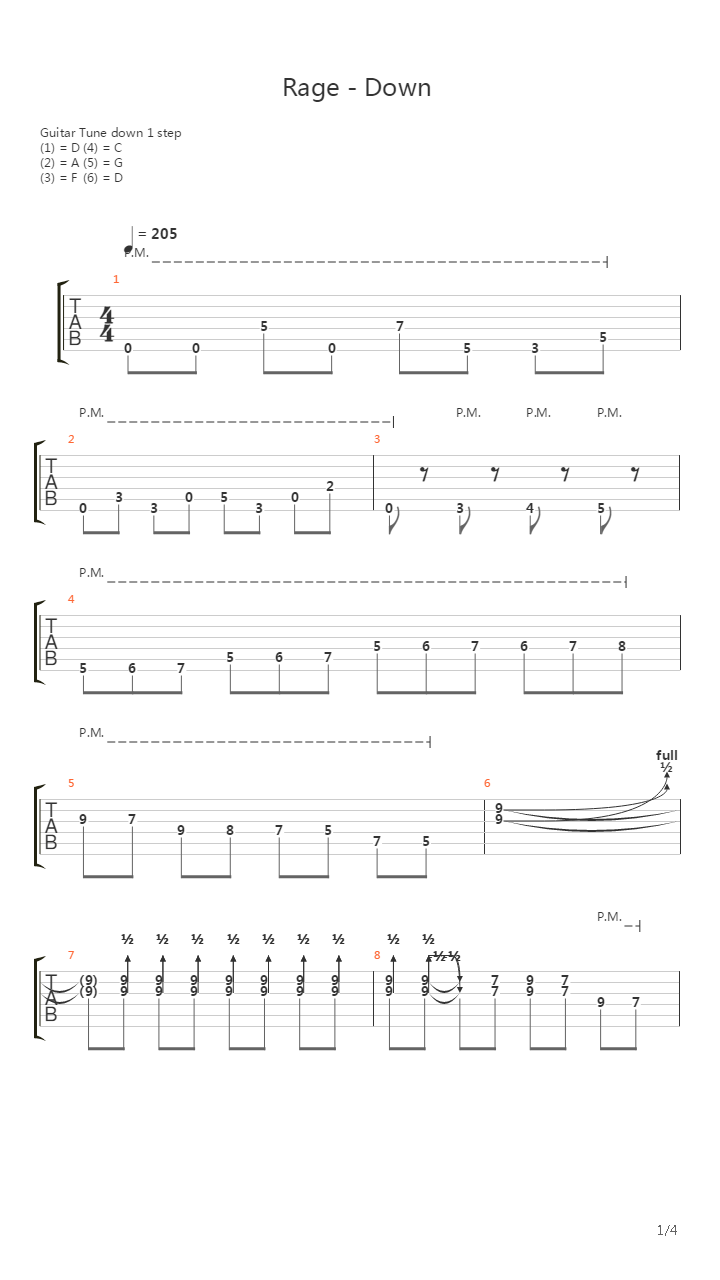 Down (Solo Played by David Escobar)吉他谱