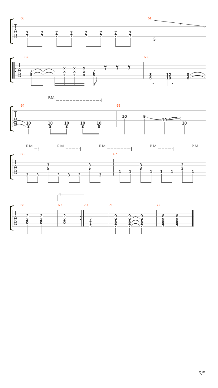 Down吉他谱