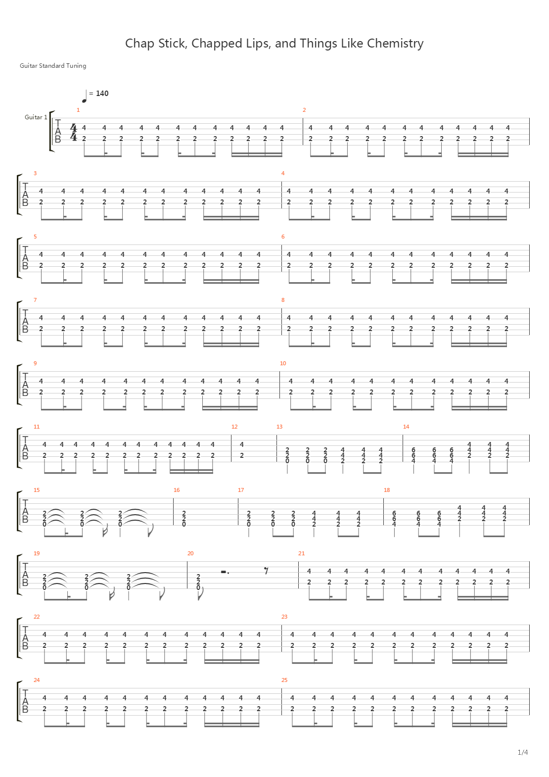 Chap Stick, Chapped Lips, And Things Like Chemistry吉他谱
