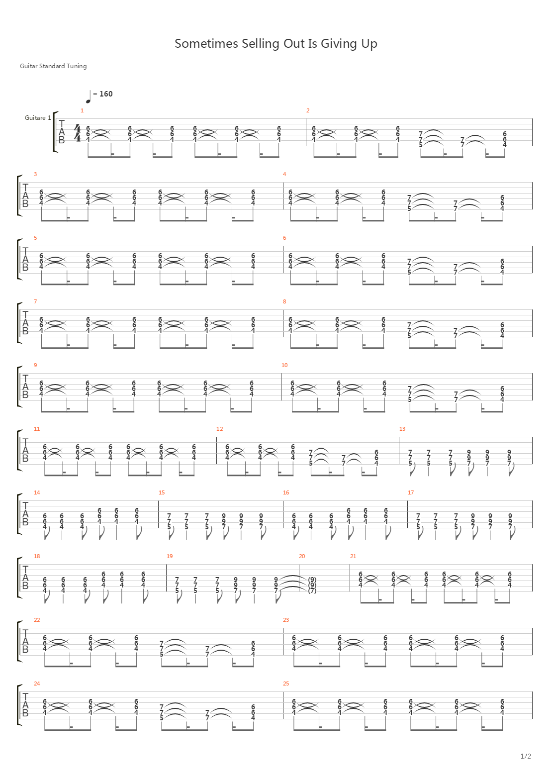 Sometimes Selling Out Is Giving Up吉他谱