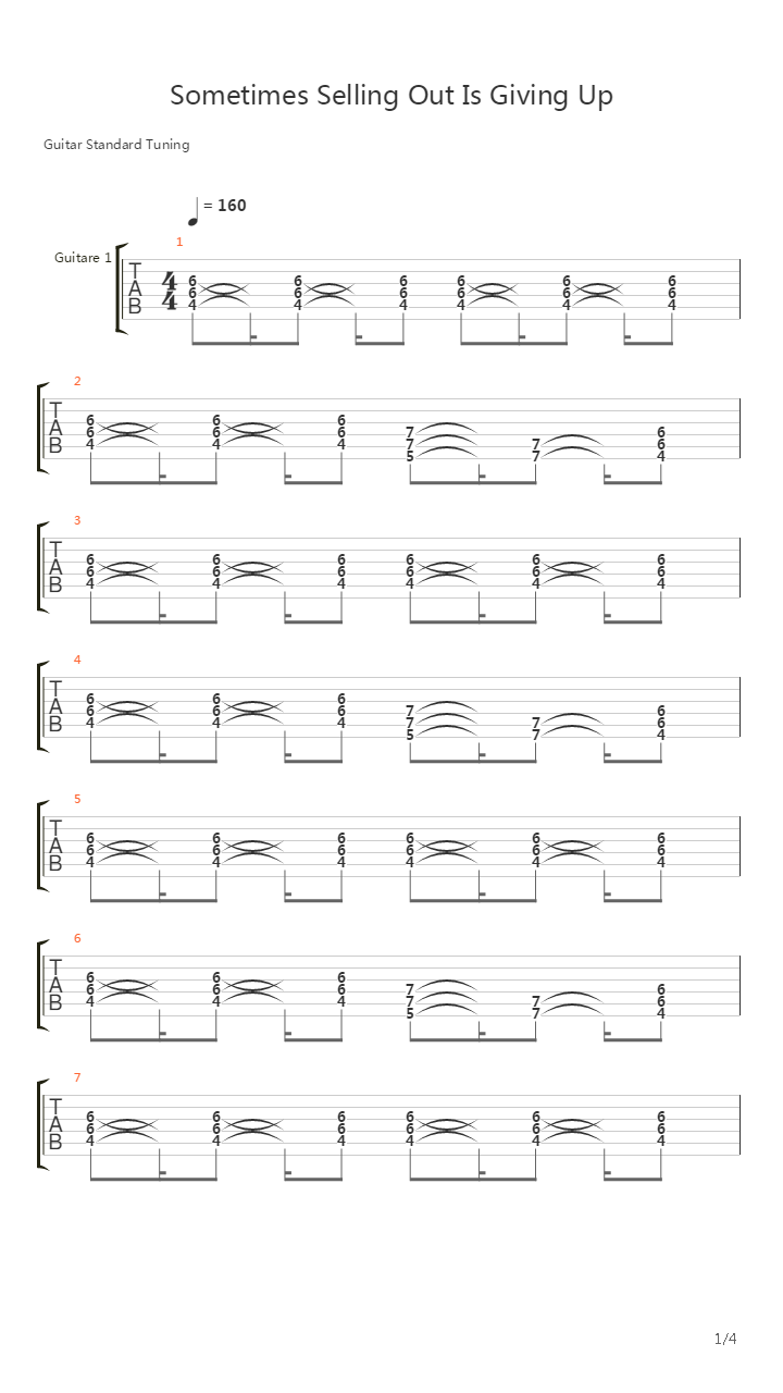 Sometimes Selling Out Is Giving Up吉他谱