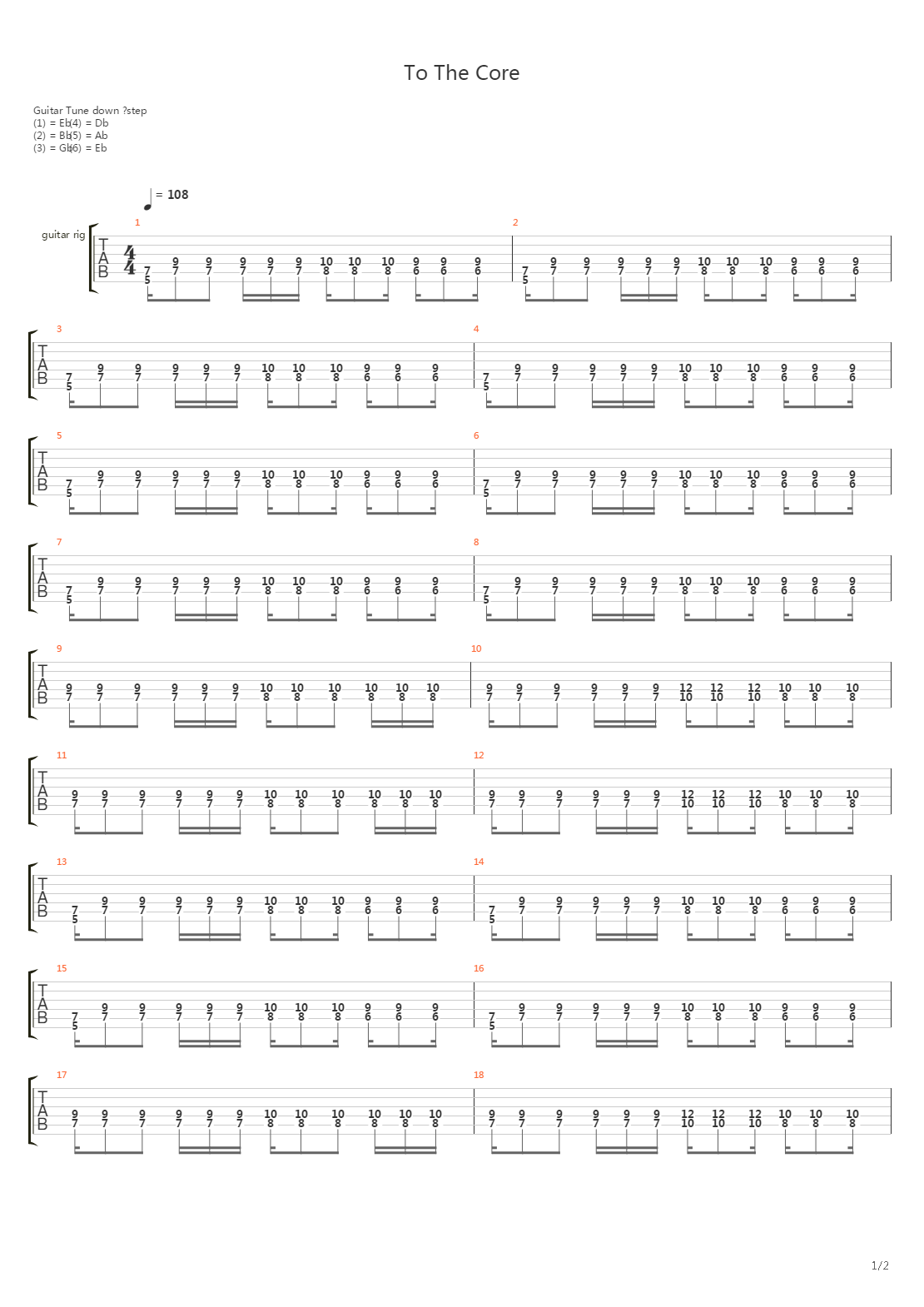 To The Core吉他谱