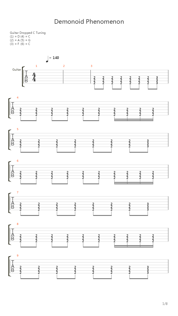 Demonoid Phenomenon吉他谱