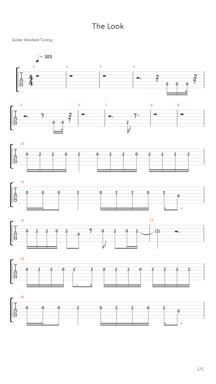 The Look吉他谱
