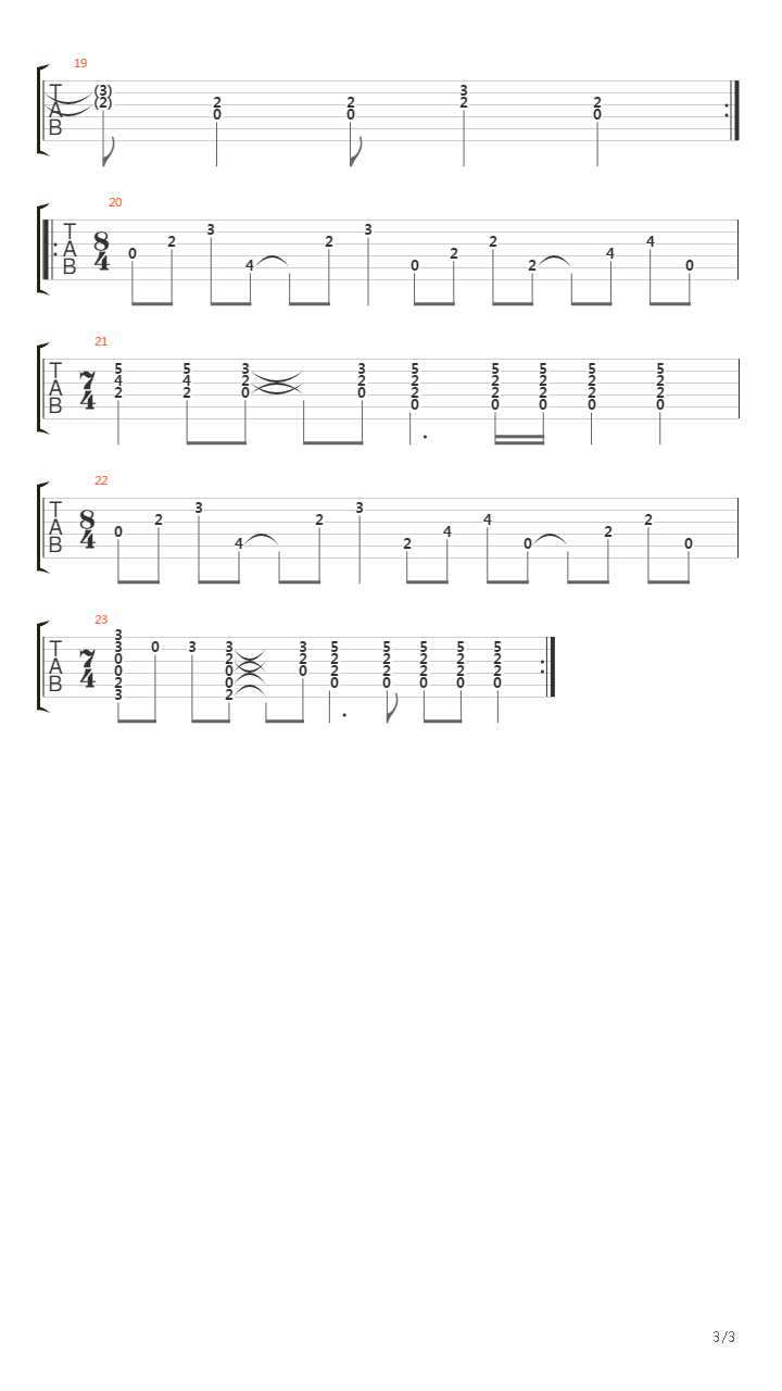 Freewill吉他谱