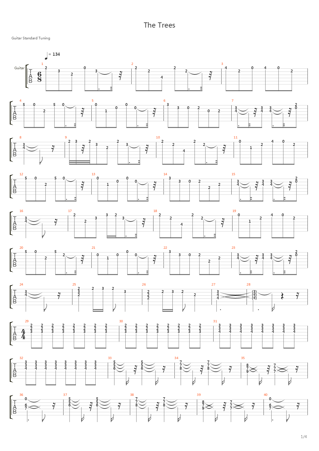 The Trees吉他谱