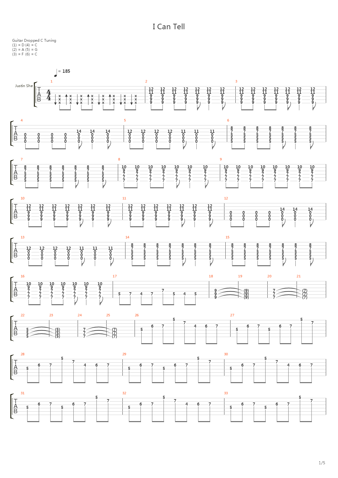 I Can Tell吉他谱