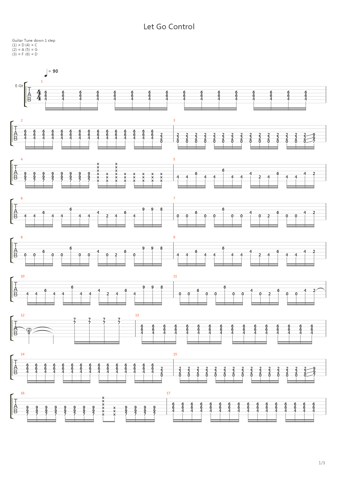 Let Go Control吉他谱