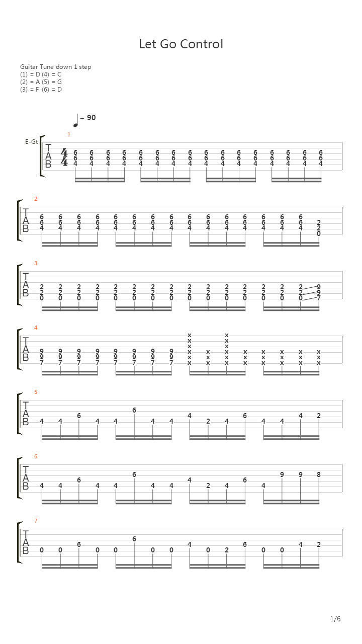 Let Go Control吉他谱