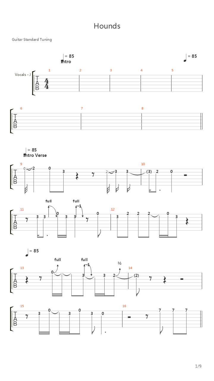 Hounds吉他谱