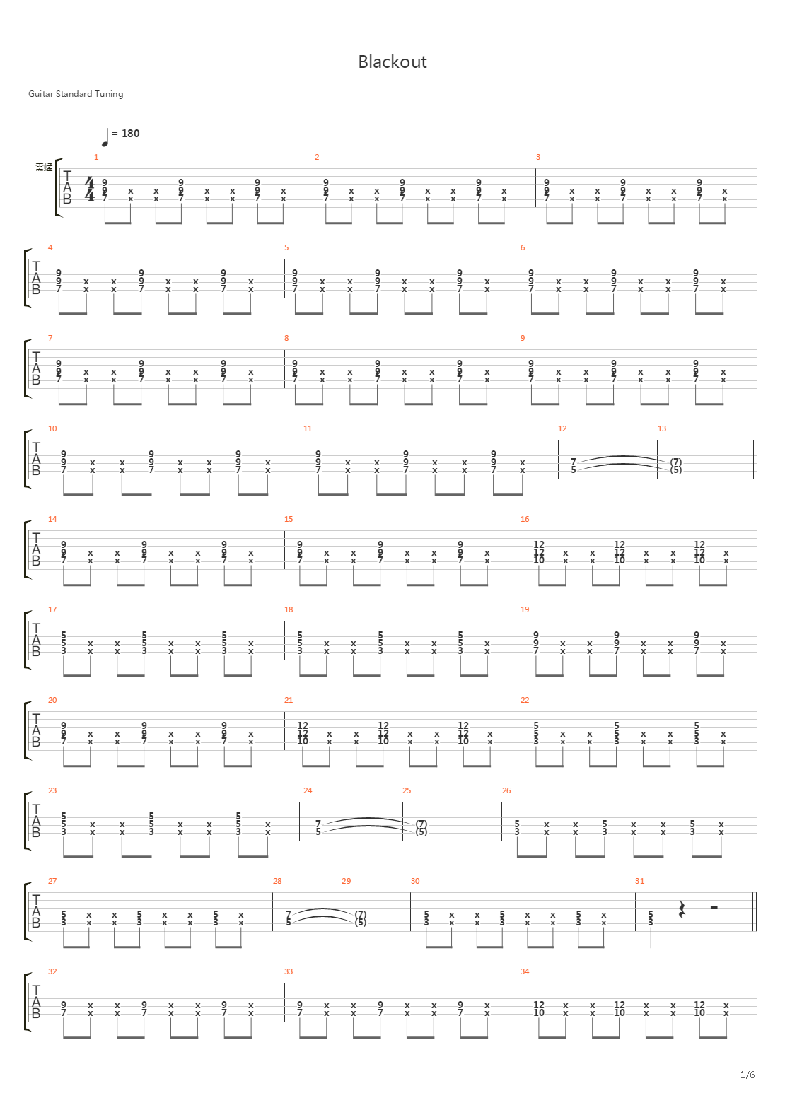 Blackout吉他谱