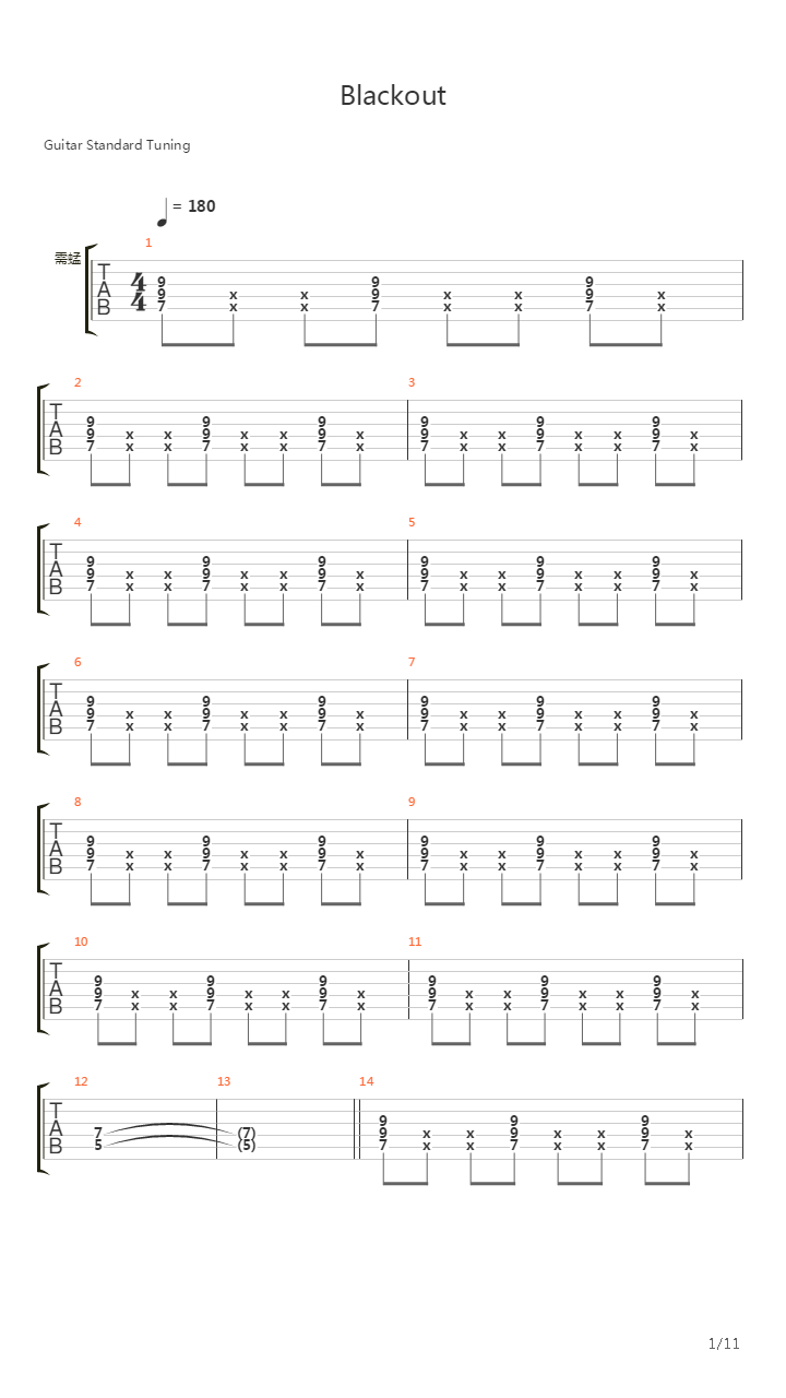 Blackout吉他谱