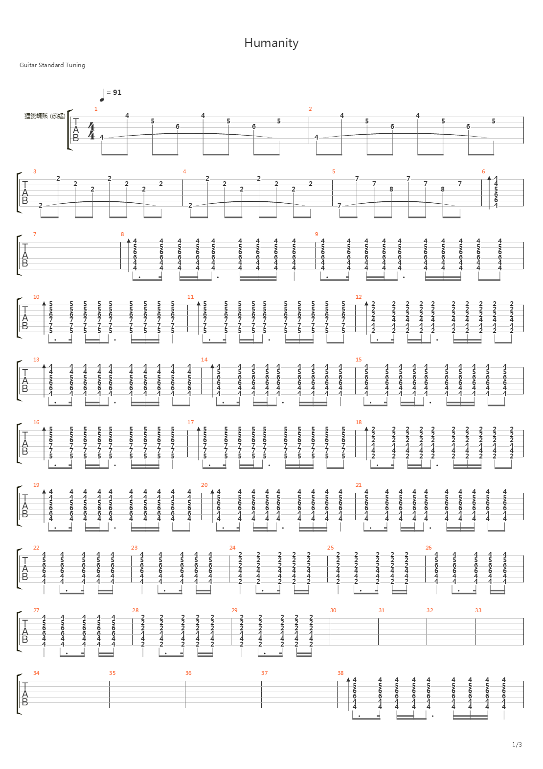 Humanity吉他谱