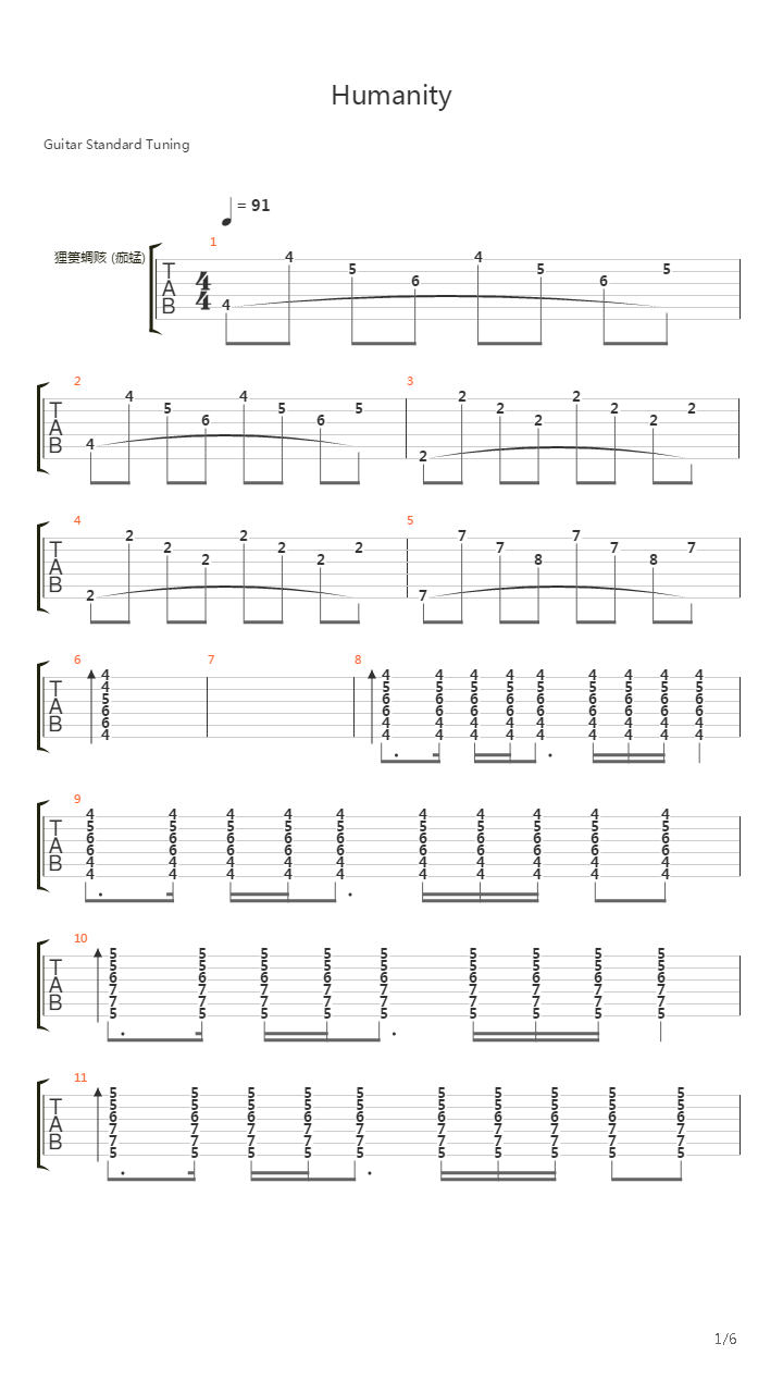 Humanity吉他谱